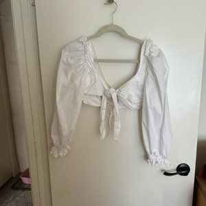 Allina Liu crop tie top